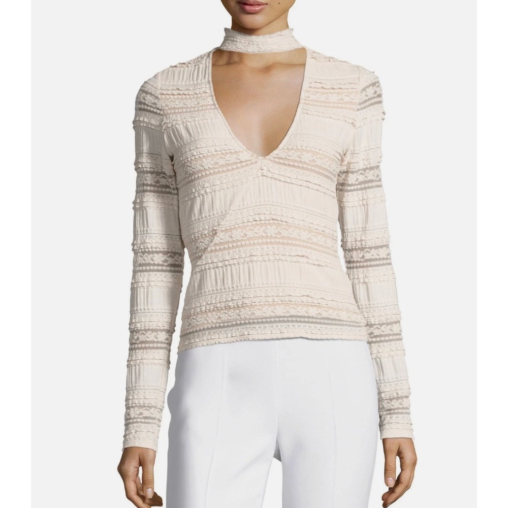 Cinq à Sept Lace Blouse Cecily Medium‎ Ivory Romantic Cutout Top